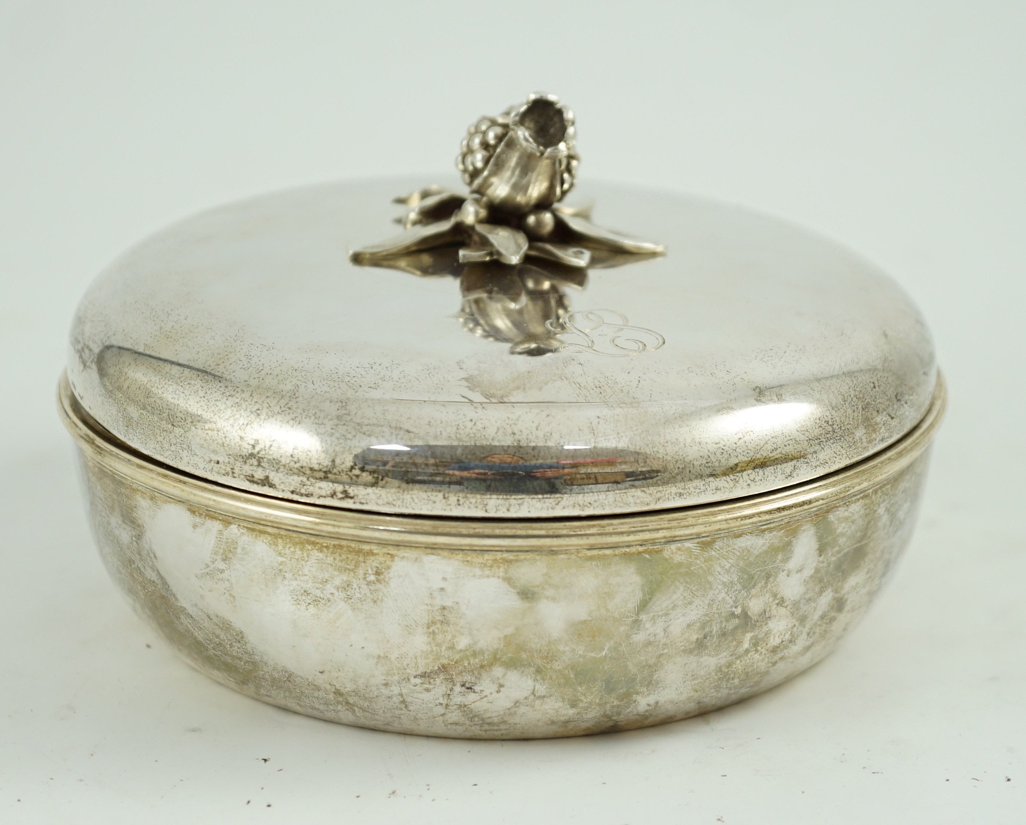 A 20th century French Emile Puiforcat for Cartier 950 standard silver bowl and cover